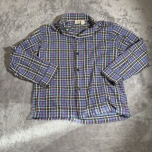 L.L. Bean Mens Size Medium Blue Plaid Flannel Pajama Shirt, No Bottoms